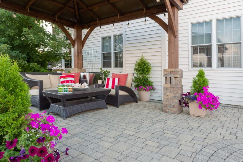 Patio with Paver Borders